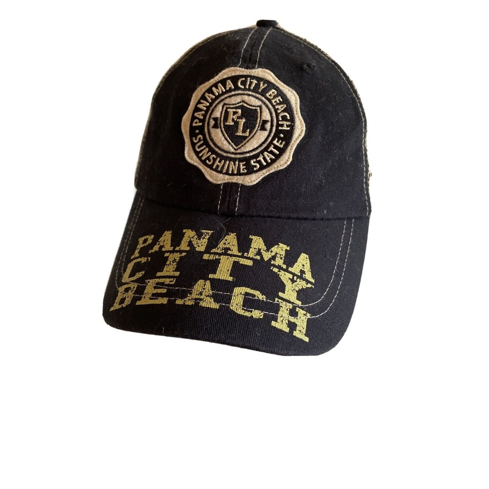 Marco Destin Panama City Beach Florida Trucker Hat Black Tan Sunshine‎ State Cap